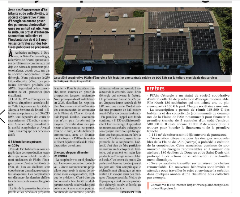 Article Le Progrès avril 2023