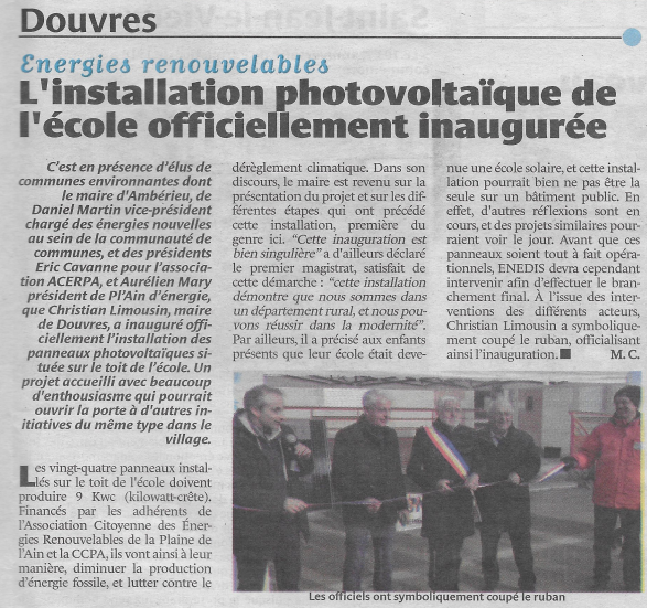 Article Bugey Côtière