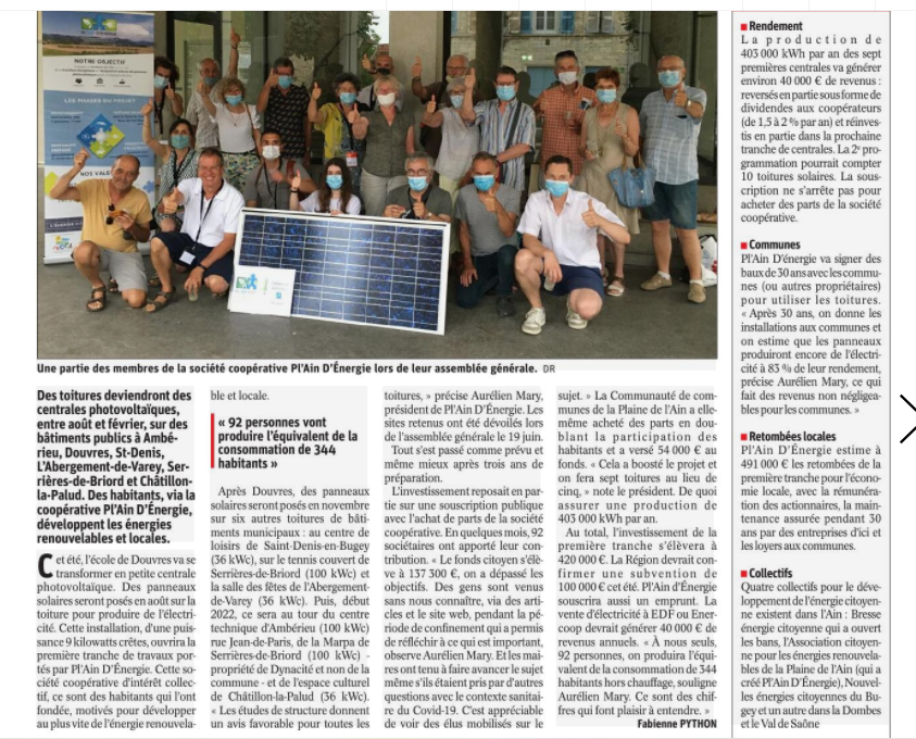 Pl'Ain d'Energie dans le Progrès